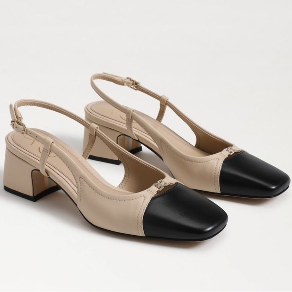 Sam Edelman Beige and Black Heels